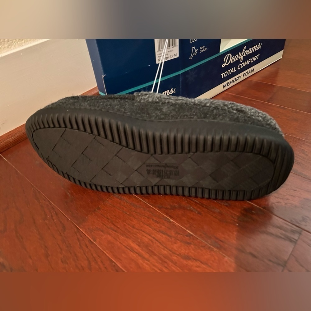 NEW Dearfoams Men's Total Comfort Memory Foam Slippers - SIZE XL 13-14 Gray - Picture 6 of 6